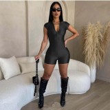 Sequin knit zipper jumpsuit