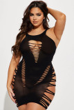 Women's Fun Hollow Out Perspective Mesh Sexy Sleeveless Dress