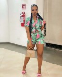 Fashion strap printed two-piece set