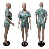 Fashion strap printed two-piece set