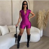 Sequin knit zipper jumpsuit