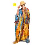 Simulated Silk Multi Print Coat Casual Windbreaker