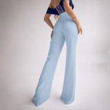 Flashy Design Sensory Spicy Girl Sexy Perspective Slim Fit Pants