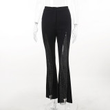 Flashy Design Sensory Spicy Girl Sexy Perspective Slim Fit Pants