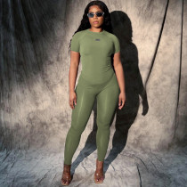 Fashion short sleeved top slimming yoga set