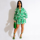 Women's fashion, sports, leisure, loose fitting long sleeved shorts set