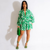 Women's fashion, sports, leisure, loose fitting long sleeved shorts set