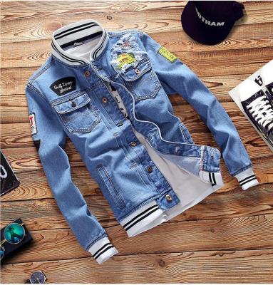 Denim jacket Trendy brand large men's stand collar top Jean jacket