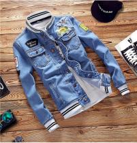 Denim jacket Trendy brand large men's stand collar top Jean jacket Denim jacket Trendy brand large men's stand collar top Jean jacket