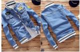 Denim jacket Trendy brand large men's stand collar top Jean jacket