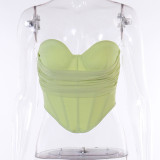 Simple and Sexy Spicy Girl Style Slim Fit Versatile Fish Bone Mesh Top