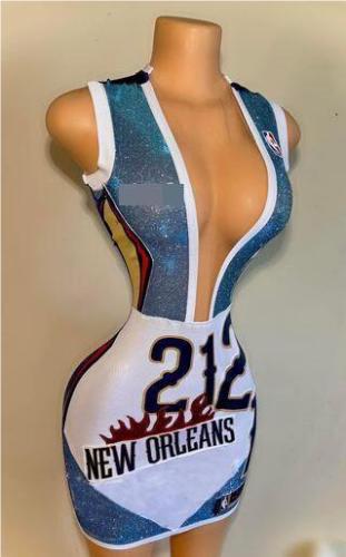 Women's sexy pattern printed dress set D9378