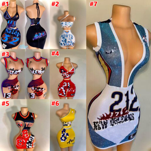 Women's sexy pattern printed dress set D9378