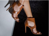 Sheep pattern hollowed out Caligae sexy fashion high-heeled sandals for women