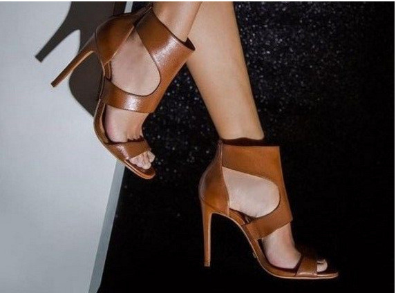 Sheep pattern hollowed out Caligae sexy fashion high-heeled sandals for women