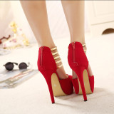 Large Heel Metal Sandals Fish Mouth Waterproof Platform Nightclub Stiletto Heels