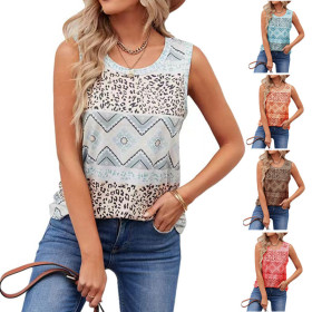 Summer New Women's Printed Casual Ethnic Sleeveless Racerback Tank Top