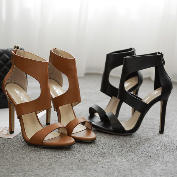 Sheep pattern hollowed out Caligae sexy fashion high-heeled sandals for women