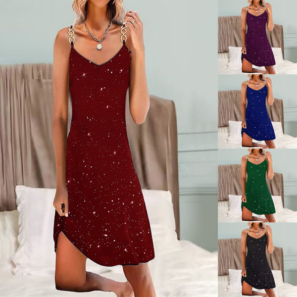 New Women's Wear Hot Diamond Strap Sexy Dress Dress