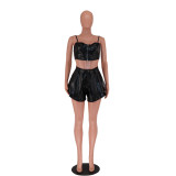 Sexy PU Leather Fashion Set