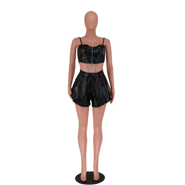 Sexy PU Leather Fashion Set