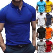 Men's Polo Neck Short Sleeve T-shirt Polo Shirt Men's Enlarged Loose Collar Solid Color T-shirt Men's Polo Neck Short Sleeve T-shirt Polo Shirt Men's Enlarged Loose Collar Solid Color T-shirt