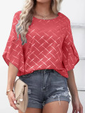 New Women's Loose Relaxed Ruffle Sleeve Top T-shirt