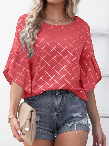 New Women's Loose Relaxed Ruffle Sleeve Top T-shirt