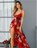 Long skirt printed large swing dress for women's clothing, Simian Asian style