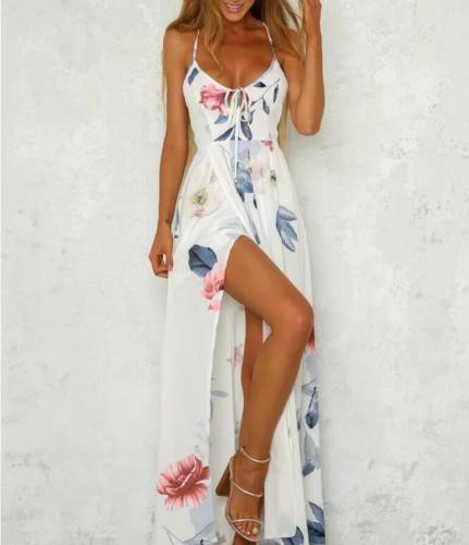 Long skirt printed large swing dress for women's clothing, Simian Asian style