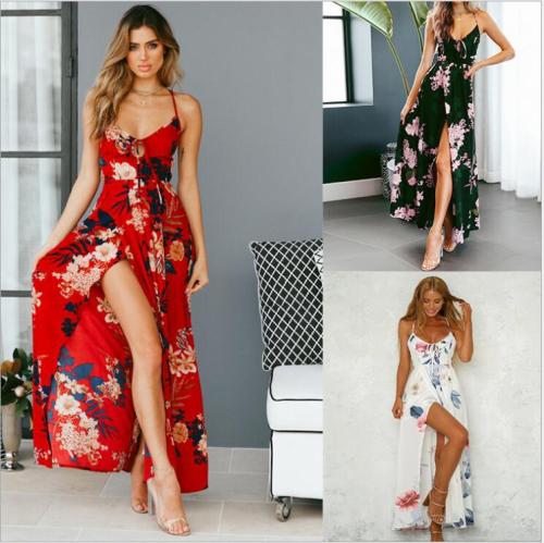 Long skirt printed large swing dress for women's clothing, Simian Asian style