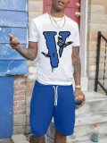 Digital Printing Fashion Casual Round Neck Short Sleeve Set