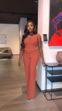 Design Tank Top High Waist Casual Women's Straight Trouser Set Two Piece Set
