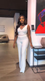 Design Tank Top High Waist Casual Women's Straight Trouser Set Two Piece Set