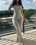 Women's solid color suspender pants jumpsuit