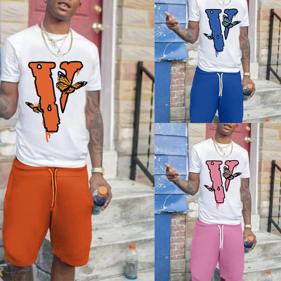 Digital Printing Fashion Casual Round Neck Short Sleeve Set