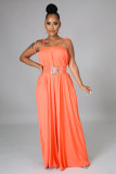 Sleeveless waist wrapped chest loose wide leg women's jumpsuit