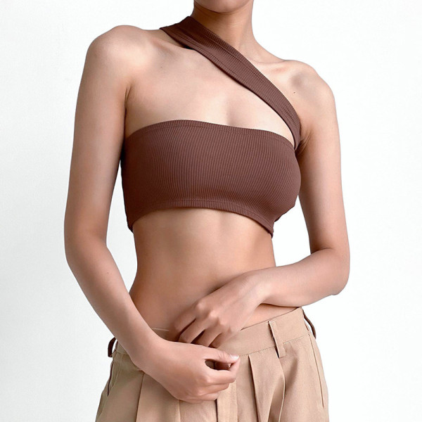 Clean color sleeveless versatile bra short spicy girl T-shirt