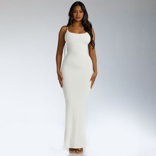 Pit Stripe Clear Color Hanging Strap Large Open Back Strap Long Slim Fit Dress