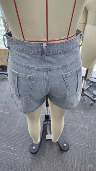 A-line high waist irregular Denim skirt shorts