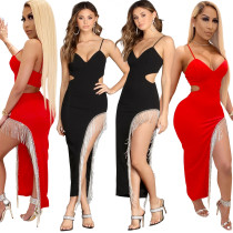 Women's fashion rhinestone sexy suspender nightclub dress dress Women's fashion rhinestone sexy suspender nightclub dress dress