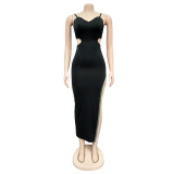 Women's fashion rhinestone sexy suspender nightclub dress dress