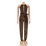 Sexy Strap Elastic Split Women's jumpsuit