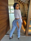 Women's Jeans Bandage Slim Jeans