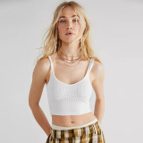 Clean color sleeveless short spicy girl versatile top