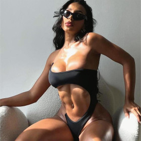 One shoulder beach sexy hot girl jumpsuit