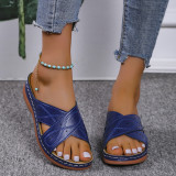 Women's shoes, solid color hollowed out splicing, casual thick sole slippers, cross-border