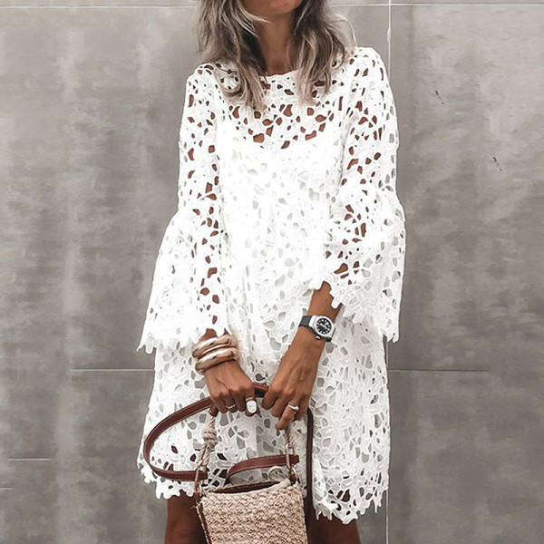 Ethnic style lace flower temperament small fragrant short skirt