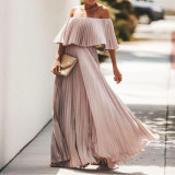Sexy Off Shoulder Off Shoulder Pleated Chiffon Evening Dress