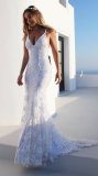 Sexy V-neck White Strap Dress